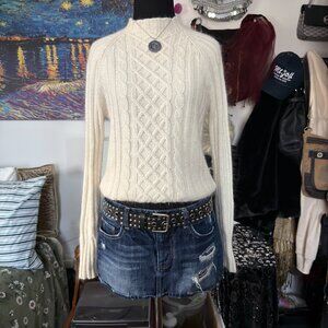 i.e. Vintage White Silk Angora Rabbit Hair Knit Sweater Medium